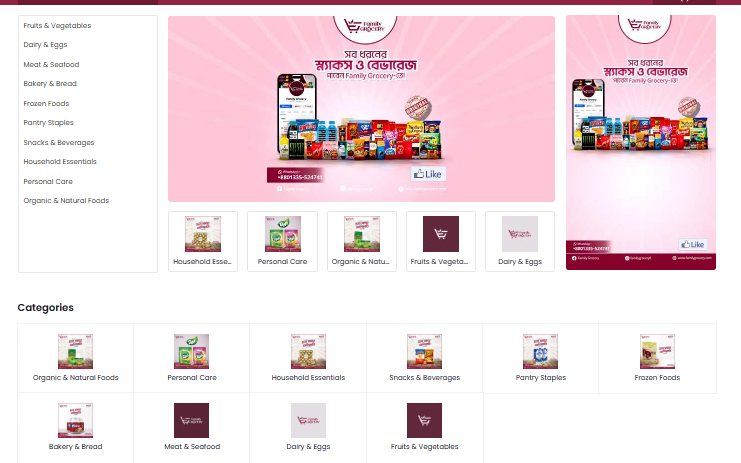Single Vendor eCommerce Family Grocery